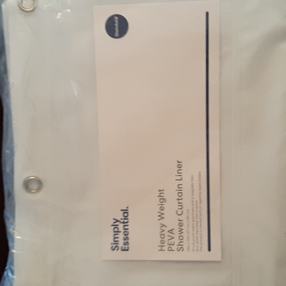 Simply Essential Heavy Weight PEVA Shower Curtain Liner White